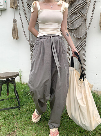 Straight maxi length pants (2color)