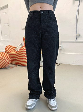 Jacquard wide pants (2color)