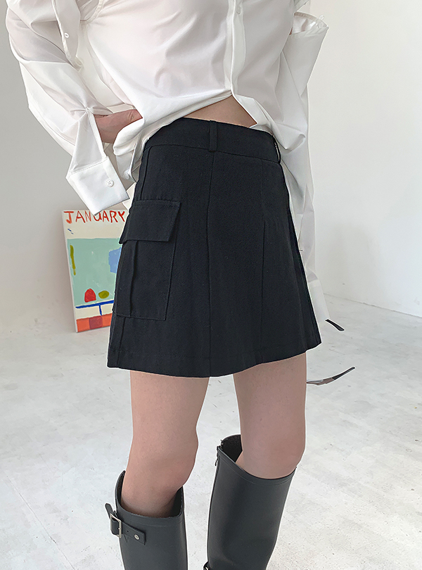 Cotton cargo mini skirt (2color)