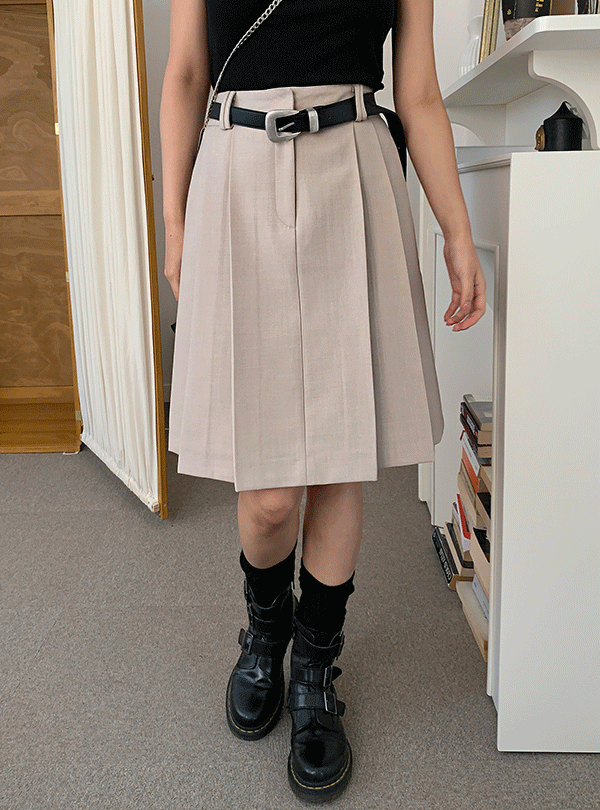 Maison low pleats skirt (2color)
