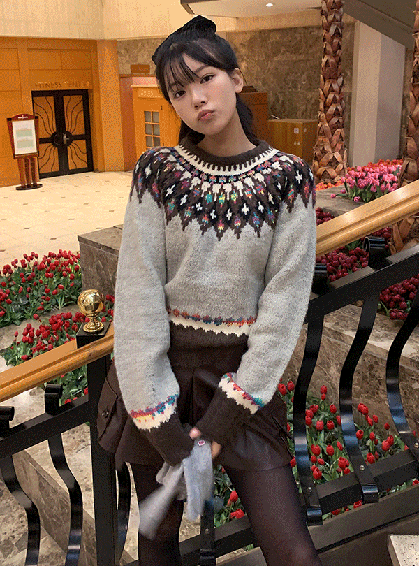 Nordic wool-blend sweater (3color)