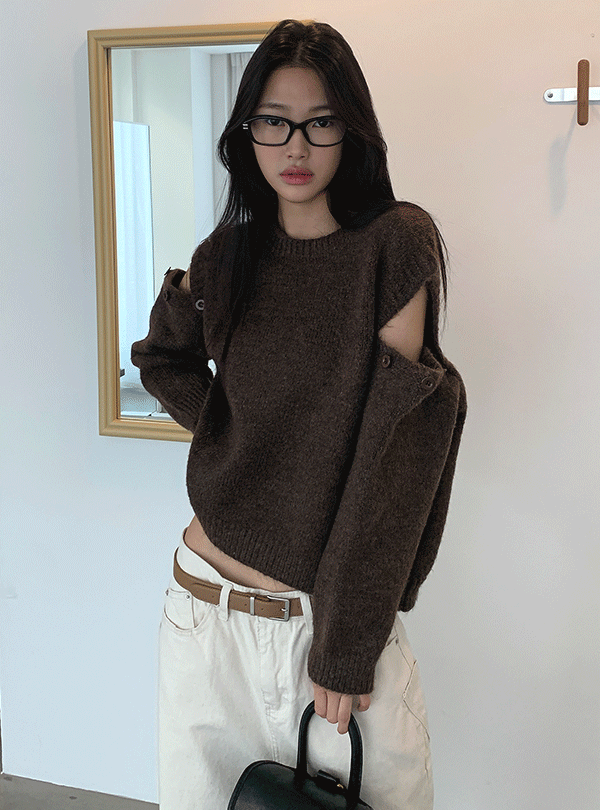 Kate opened button knit (2color)