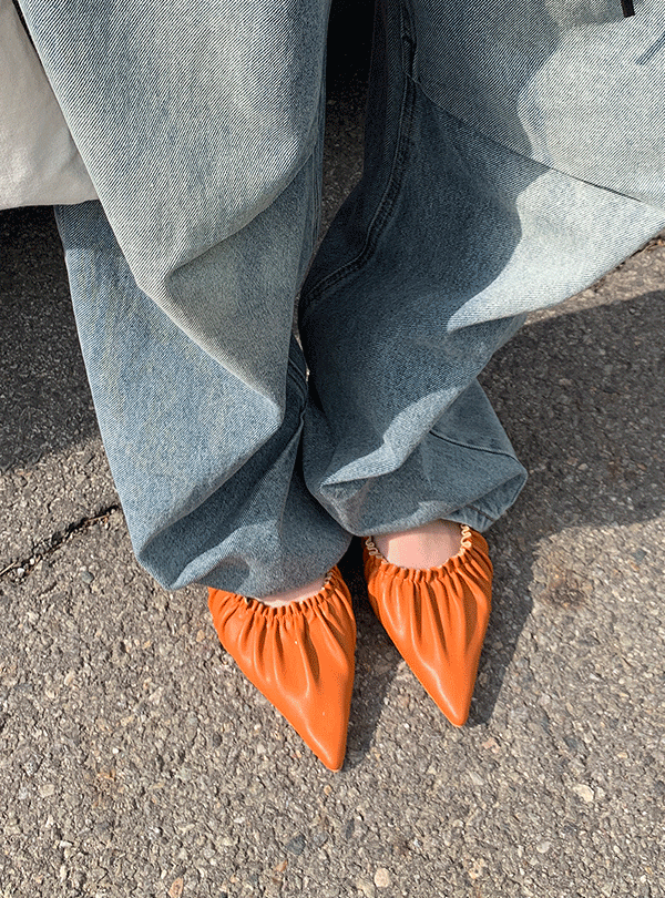 Pumpkin stiletto flat shoes (3color)