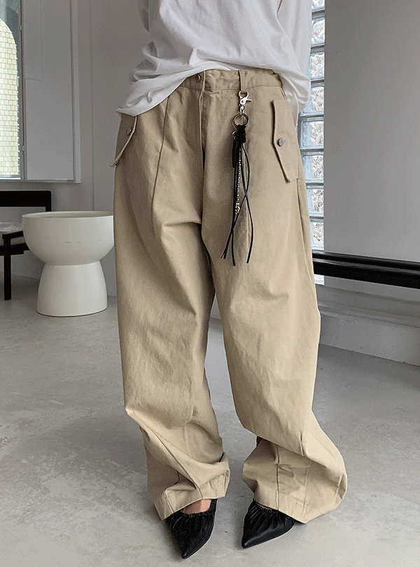 [BEST/단독진행] Curved tuck cotton trouser (3color)