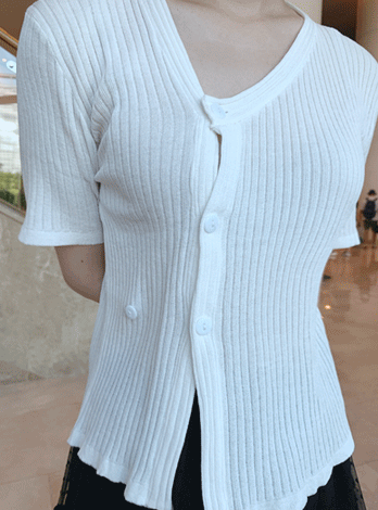 Two button unbalance knit (3color)