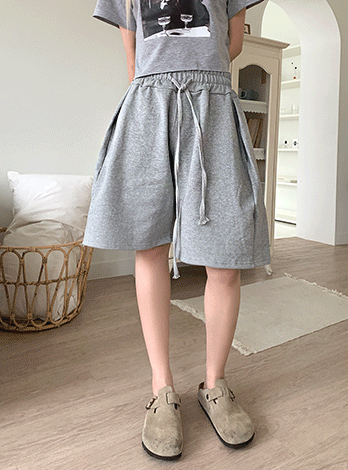 Heavy cotton wide pants (3color)