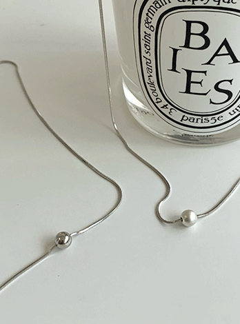 Silver ball necklace (2color)