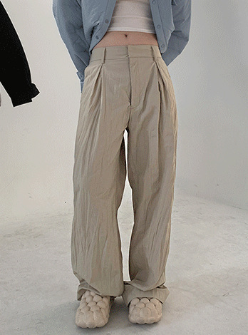 Wrinkle wide slacks (2color)