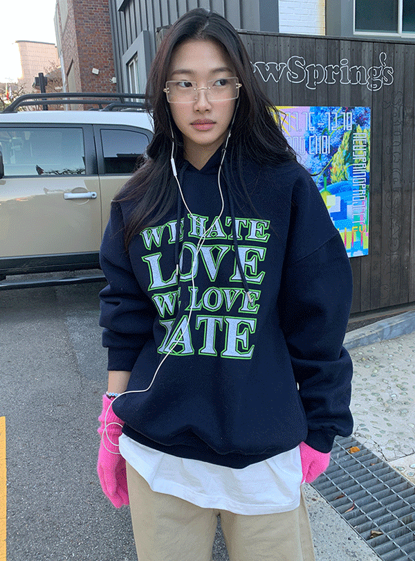 We hate love sweat hoodie (2color)