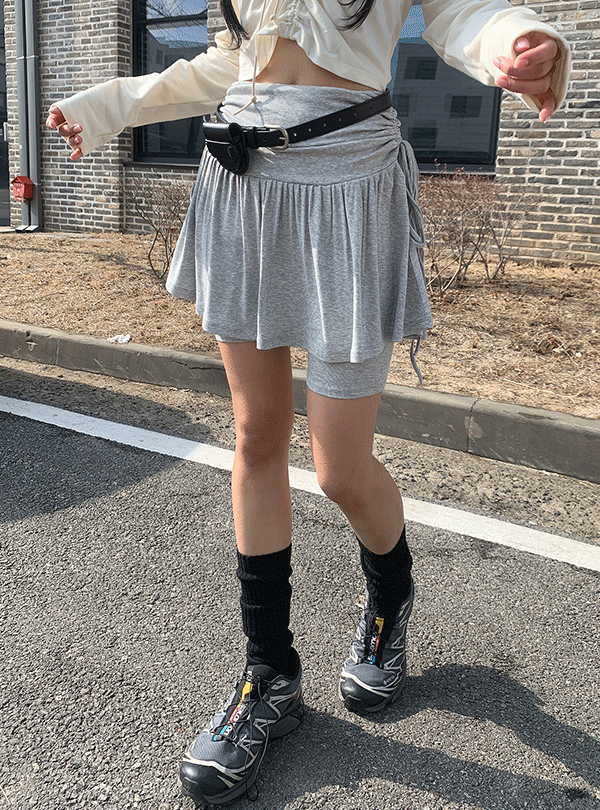 Shirring flare skirt pants (2color)